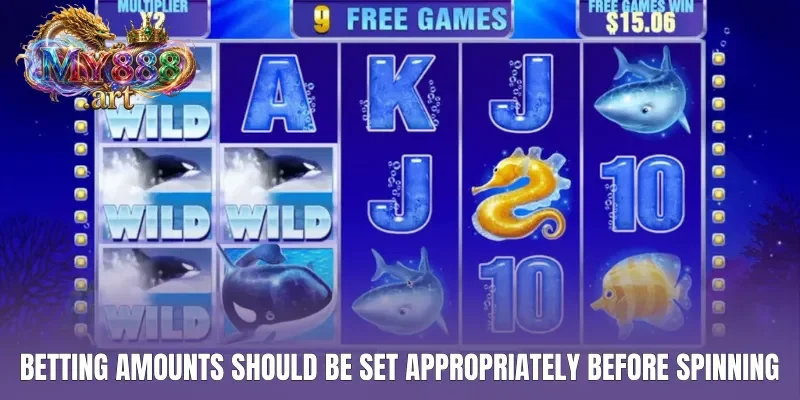 Betting amounts should be set appropriately before spinning